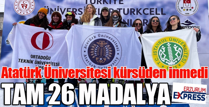 Atatürk Üniversitesi kürsüden inmedi: tam 26 madalya