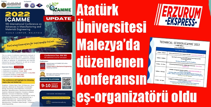 Atatürk Üniversitesi, Malezya’da düzenlenen konferansın eş-organizatörü oldu