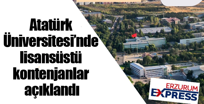 Atatürk Üniversitesi’nde lisansüstü kontenjanlar açıklandı