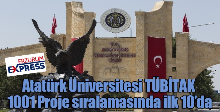 Atatürk Üniversitesi TÜBİTAK - 1001 Proje sıralamasında ilk 10’da