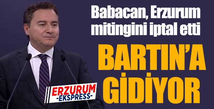 Babacan, Erzurum mitingini iptal etti: Bartın'a gidecek