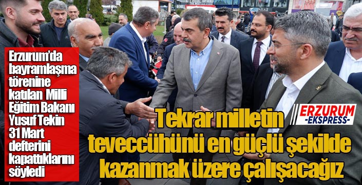 Bakan Tekin; “Şapkamızı önümüze, elimizi de vicdanımıza koyup yeniden düşünmenin vaktidir”