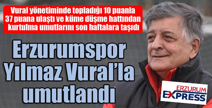 BB Erzurumspor, Yılmaz Vural’la umutlandı