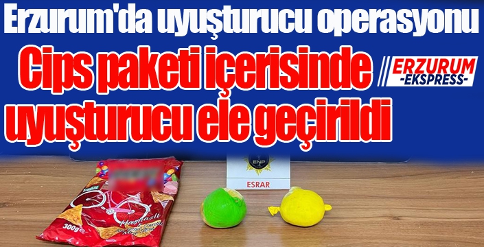 Cips paketi içerisinde uyuşturucu ele geçirildi