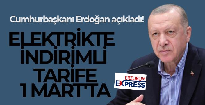 Cumhurbaşkanı Erdoğan açıkladı! Elektrikte indirimli tarife 1 Mart'ta