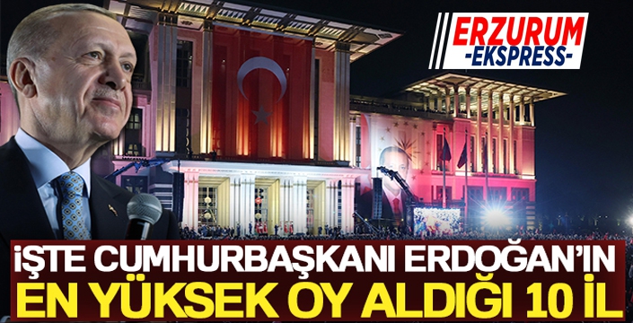 Cumhurbaşkanı Erdoğan'ın en yüksek oy aldığı 10 il