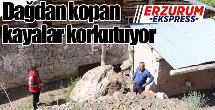 Dağdan kopan kayalar korkutuyor