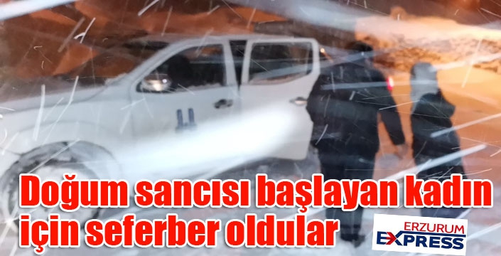 Doğum sancısı başlayan kadın için seferber oldular