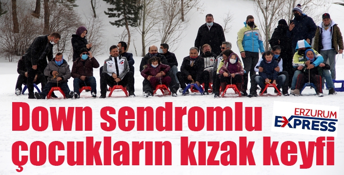 Down sendromlu çocukların kızak keyfi