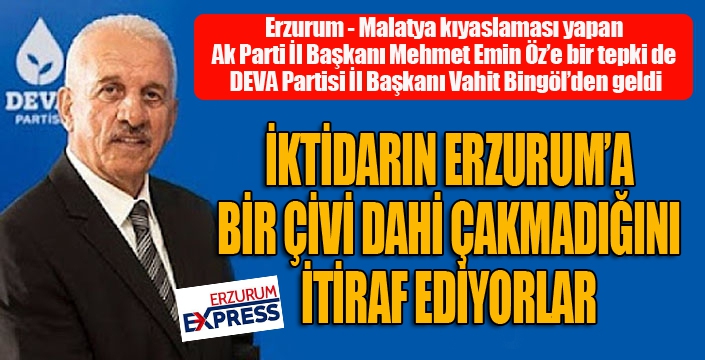 Erzurum'a yatırım yapmadıklarını itiraf ediyorlar...