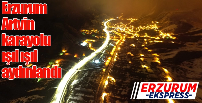 Erzurum - Artvin karayolu ışıl ışıl aydınlandı