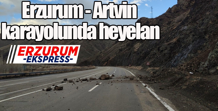 Erzurum - Artvin karayolunda heyelan