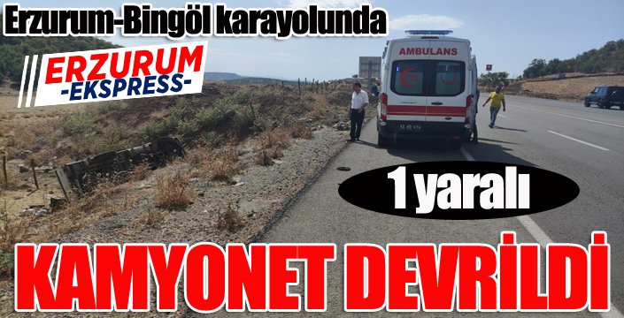 Erzurum - Bingöl karayolunda kamyonet devrildi: 1 yaralı