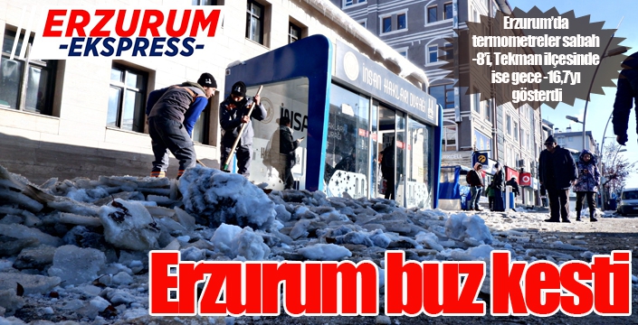 Erzurum buz kesti...