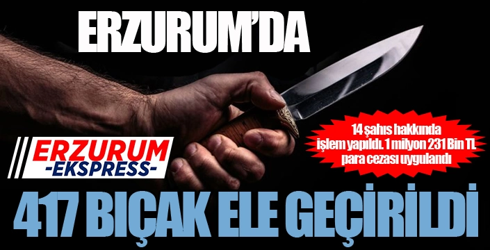 Erzurum'da 417 bıçak ele geçirildi... 14 kişi hakkında işlem yapıldı...