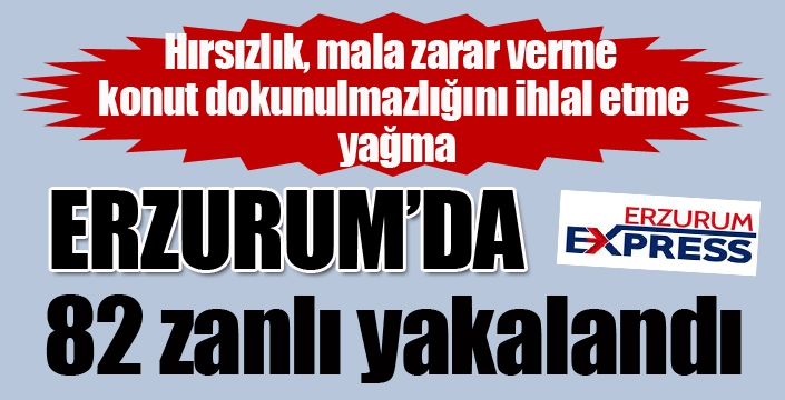 Erzurum'da 82 zanlı yakalandı...