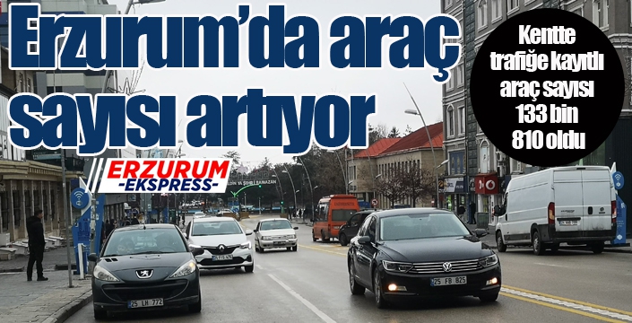Erzurum’da araç sayısı 134 bine yaklaştı