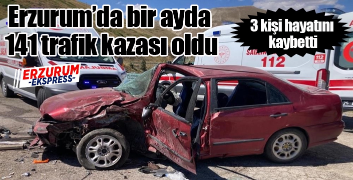 Erzurum’da bir ayda 141 trafik kazası oldu, 3 kişi hayatını kaybetti