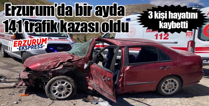 Erzurum’da bir ayda 141 trafik kazası oldu, 3 kişi hayatını kaybetti