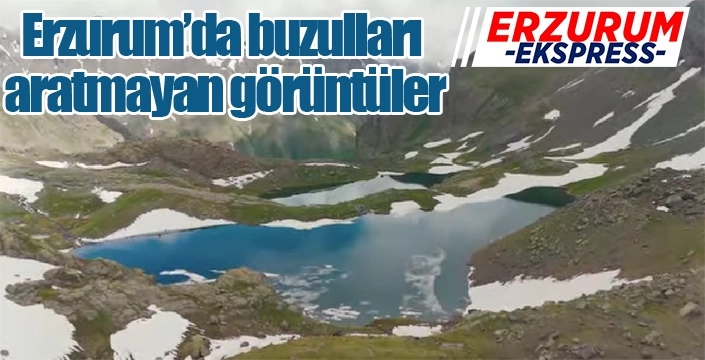 Erzurum'da buzulları aratmayan görüntüler...
