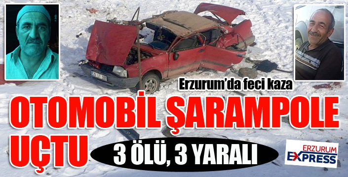 Erzurum'da feci kaza... Otomobil takla attı: 3 ölü, 3 yaralı...