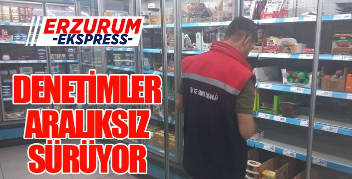 Erzurum'da gıda satışı yapan iş yerleri denetlendi...