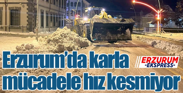 Erzurum’da karla mücadele hız kesmiyor