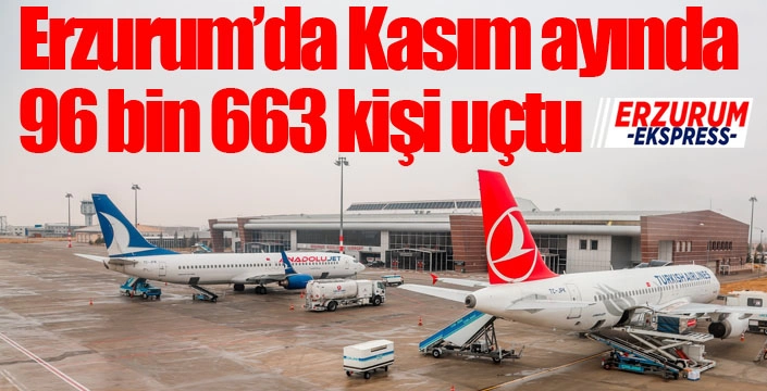 Erzurum’da Kasım ayında 96 bin 663 kişi uçtu