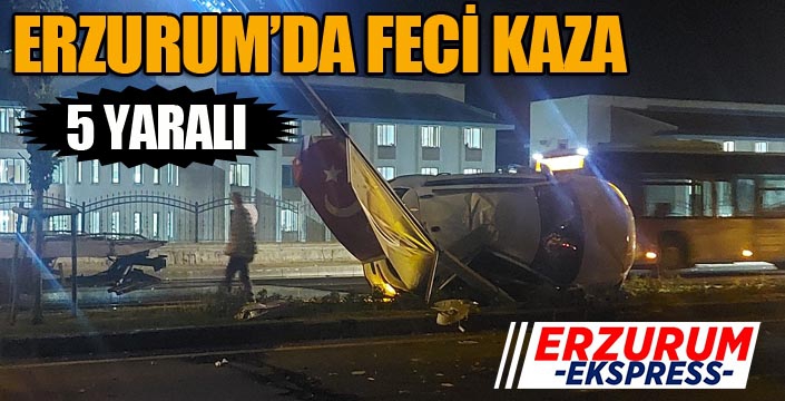 Erzurum’daki trafik kazasında faciadan dönüldü