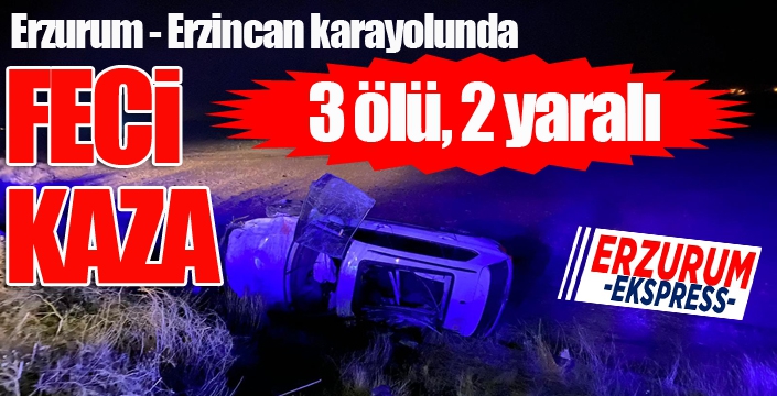 Erzurum-Erzincan karayolunda feci kaza: 3 ölü...