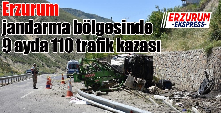 Erzurum jandarma bölgesinde 9 ayda 110 trafik kazası