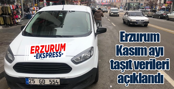 Erzurum Kasım ayı taşıt verileri açıklandı
