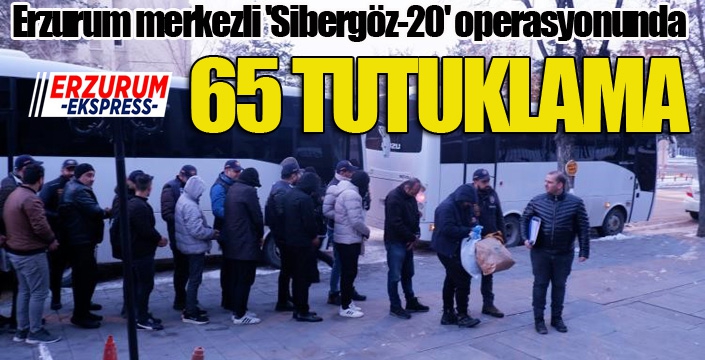 Erzurum merkezli 'Sibergöz-20' operasyonunda 65 tutuklama