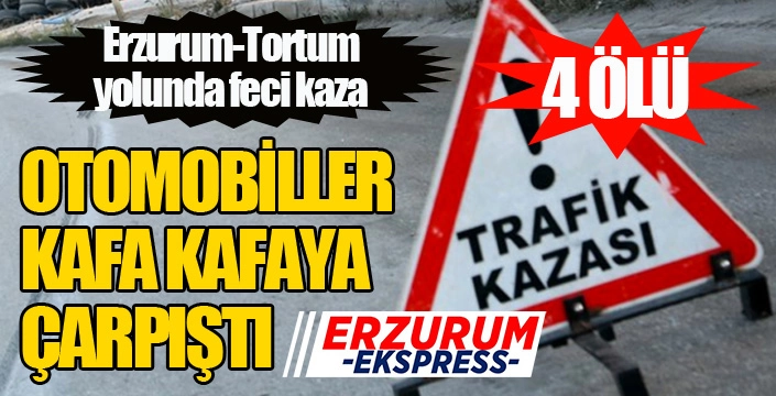 Erzurum-Tortum yolunda feci kaza... 4 kişi can verdi...