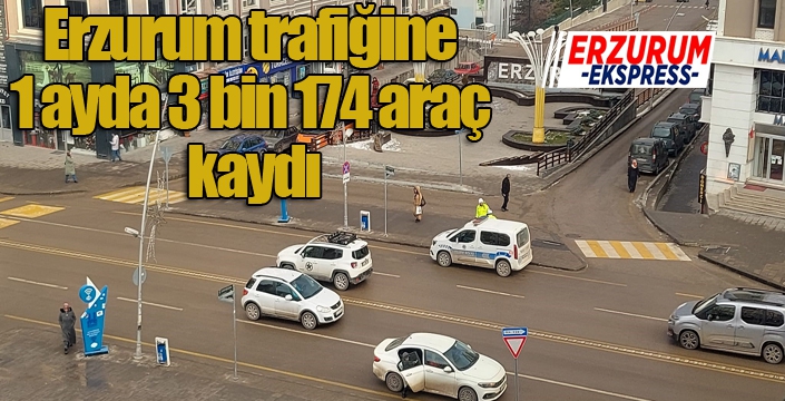 Erzurum trafiğine 1 ayda 3 bin 174 araç kaydı