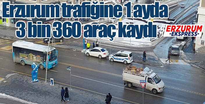 Erzurum trafiğine 1 ayda 3 bin 360 araç kaydı