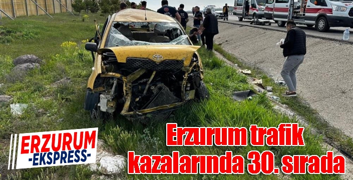 Erzurum trafik kazalarında 30. sırada