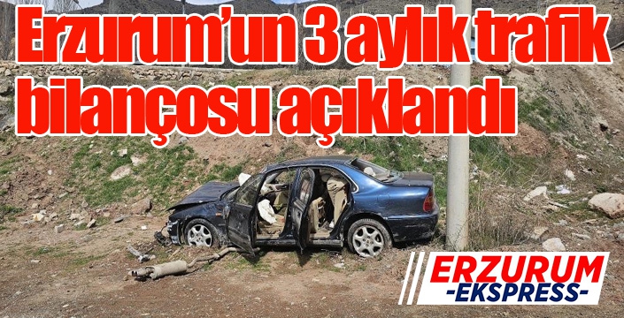 Erzurum’un 3 aylık trafik bilançosu açıklandı