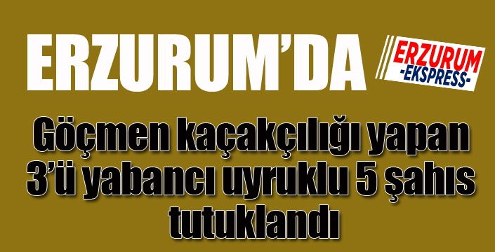 Göçmen kaçakçılığı yapan 3’ü yabancı uyruklu 5 şahıs tutuklandı