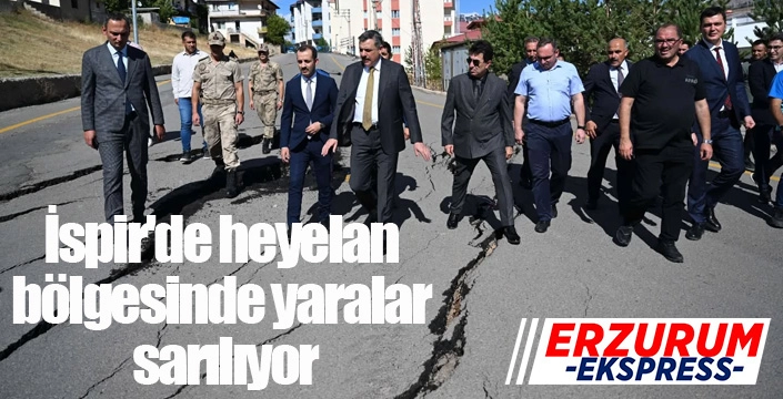 İspir'de heyelan bölgesinde yaralar sarılıyor