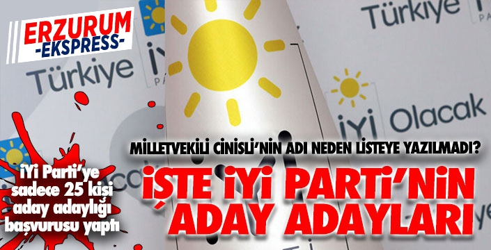 İYİ Parti'nin aday adayları listesi belli oldu...