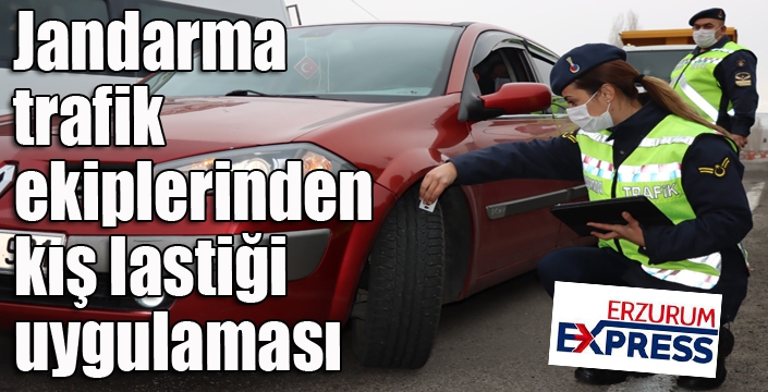 Jandarma trafik ekiplerinden kış lastiği uygulaması