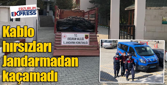 Kablo hırsızları Jandarmadan kaçamadı