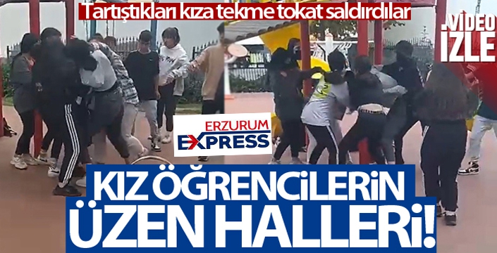 Kızların saç saça kavgası kamerada