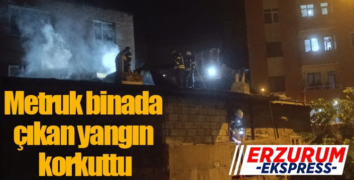 Metruk binada çıkan yangın korkuttu