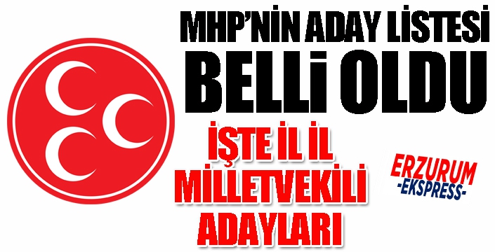 MHP 28. Dönem Milletvekili Adayları açıklandı