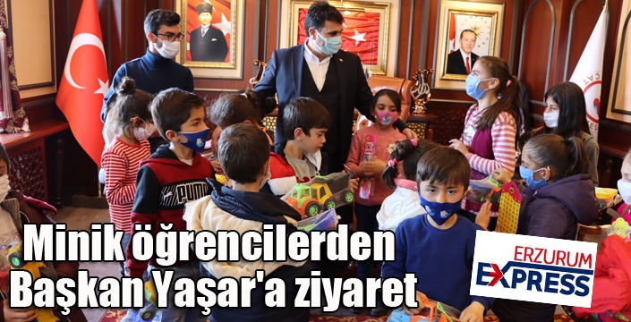 Minik öğrencilerden Başkan Yaşar'a ziyaret