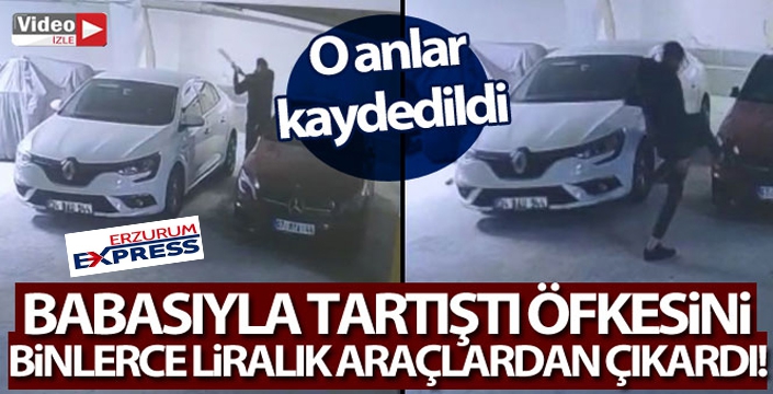 Öfkeli genç, Rus kadının lüks aracını hurdaya çevirip cep telefonuyla da kaydetti