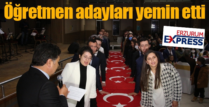 Öğretmen adayları bayrak üzerine yemin ettiler