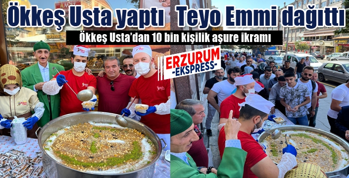 Ökkeş Usta'dan 10 bin kişiye aşure ikramı...